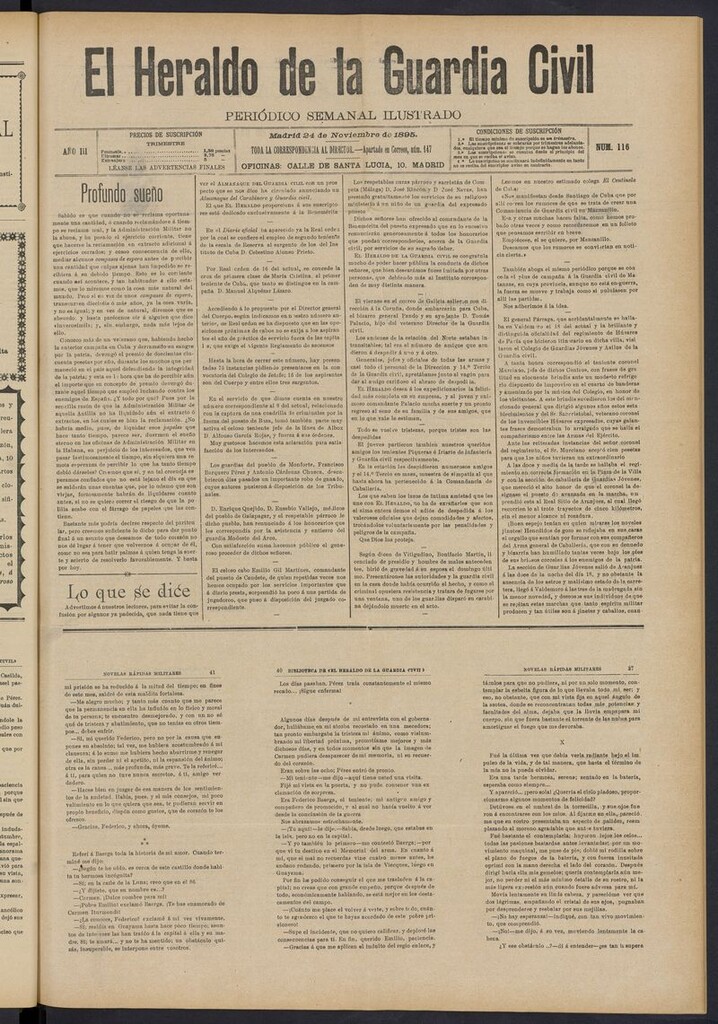 Miniatura de Heraldo de la Guardia Civil del 24 de noviembre de 1895