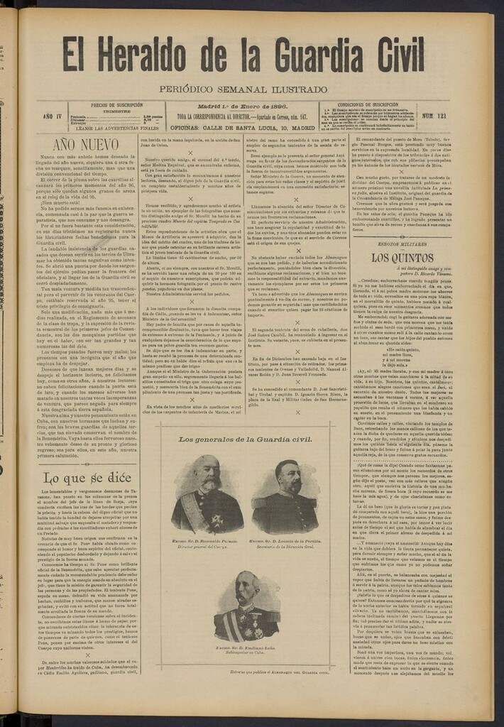 Miniatura de Heraldo de la Guardia Civil del 1 de enero de 1896