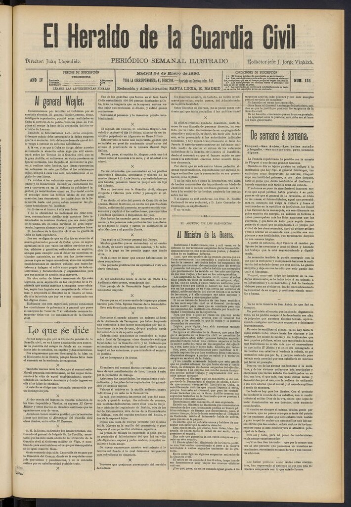 Miniatura de Heraldo de la Guardia Civil del 24 de enero de 1896