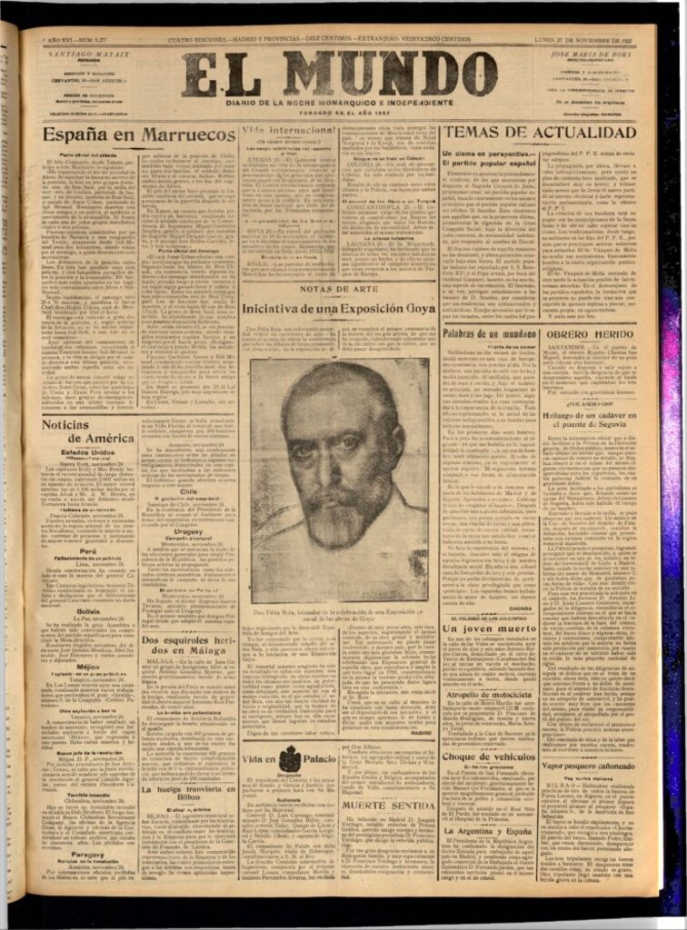 Miniatura de El Mundo del 27 de noviembre de 1922 (edición de provincias)