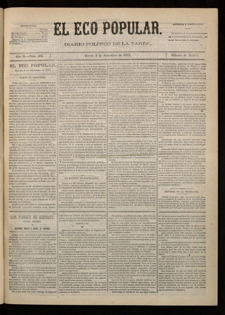 Miniatura de El Eco Popular del 4 de septiembre de 1873
