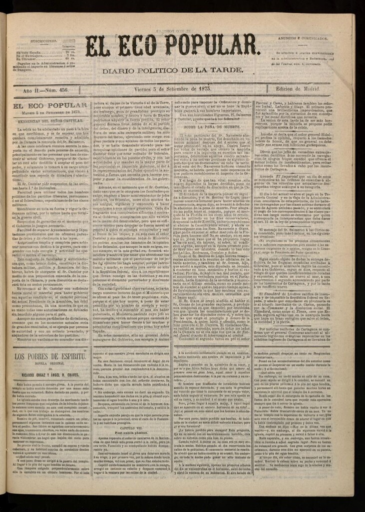 Miniatura de El Eco Popular del 5 de septiembre de 1873