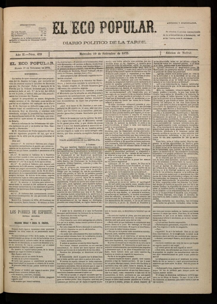 Miniatura de El Eco Popular del 10 de septiembre de 1873