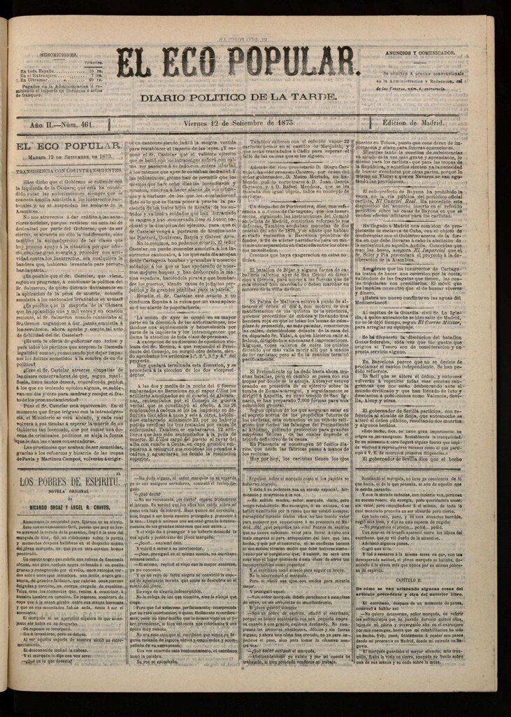 Miniatura de El Eco Popular del 12 de septiembre de 1873