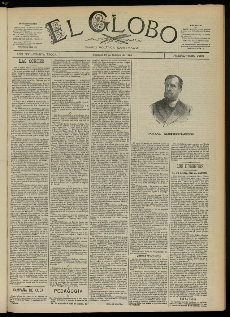Miniatura de El Globo : diario ilustrado  del 27 de octubre de 1895, nº 7286