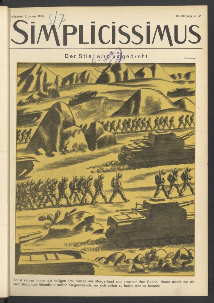 Miniatura de Simplicissimus. 5 Januar 1936