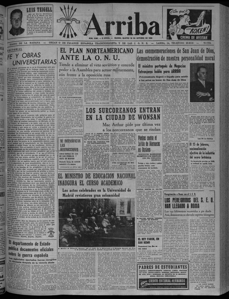 Miniatura de Arriba del 10 de octubre de 1950