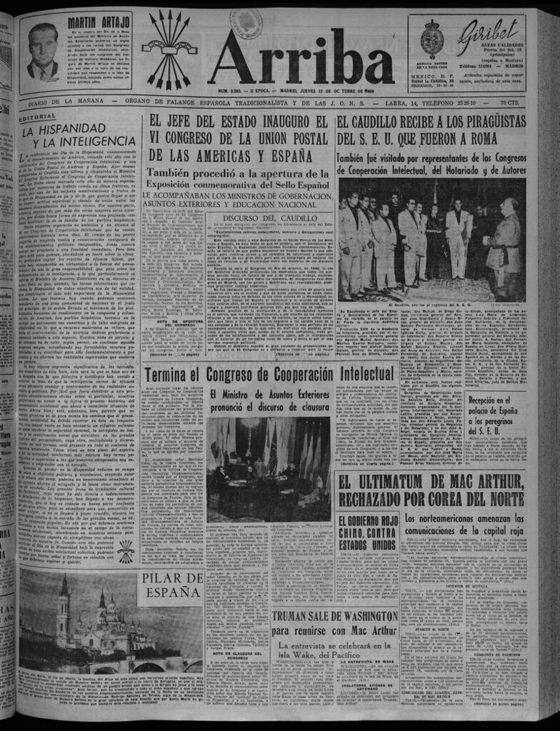 Miniatura de Arriba del 12 de octubre de 1950