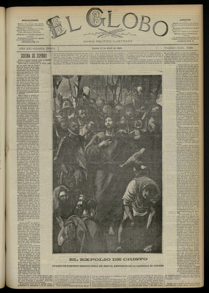Miniatura de El Globo : diario ilustrado  del 11 de abril de 1895, nº 7089