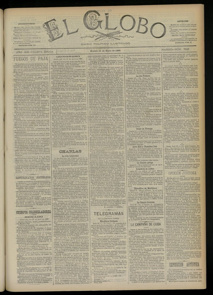 Miniatura de El Globo : diario ilustrado  del 28 de mayo de 1895, nº 7135