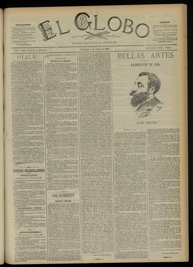 Miniatura de El Globo : diario ilustrado  del 2 de junio de 1895, nº 7140
