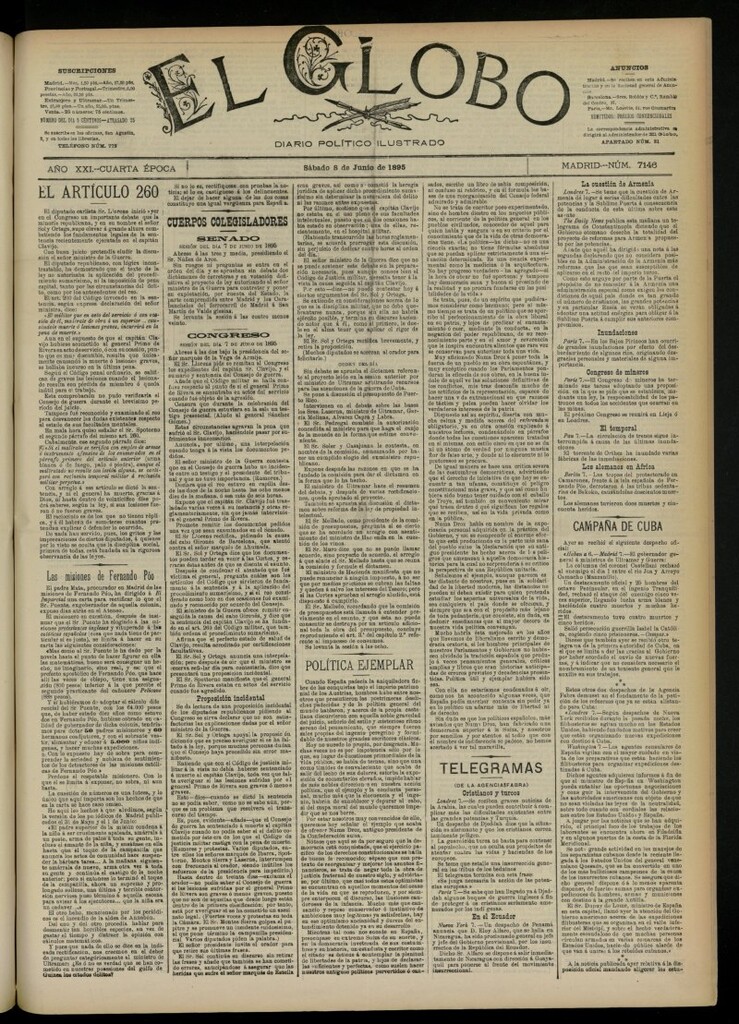 Miniatura de El Globo : diario ilustrado  del 8 de junio de 1895, nº 7146