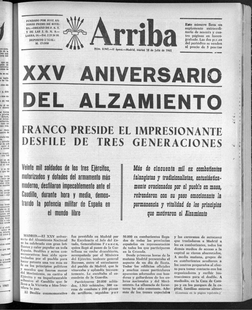 Miniatura de Arriba del 18 de julio de 1961