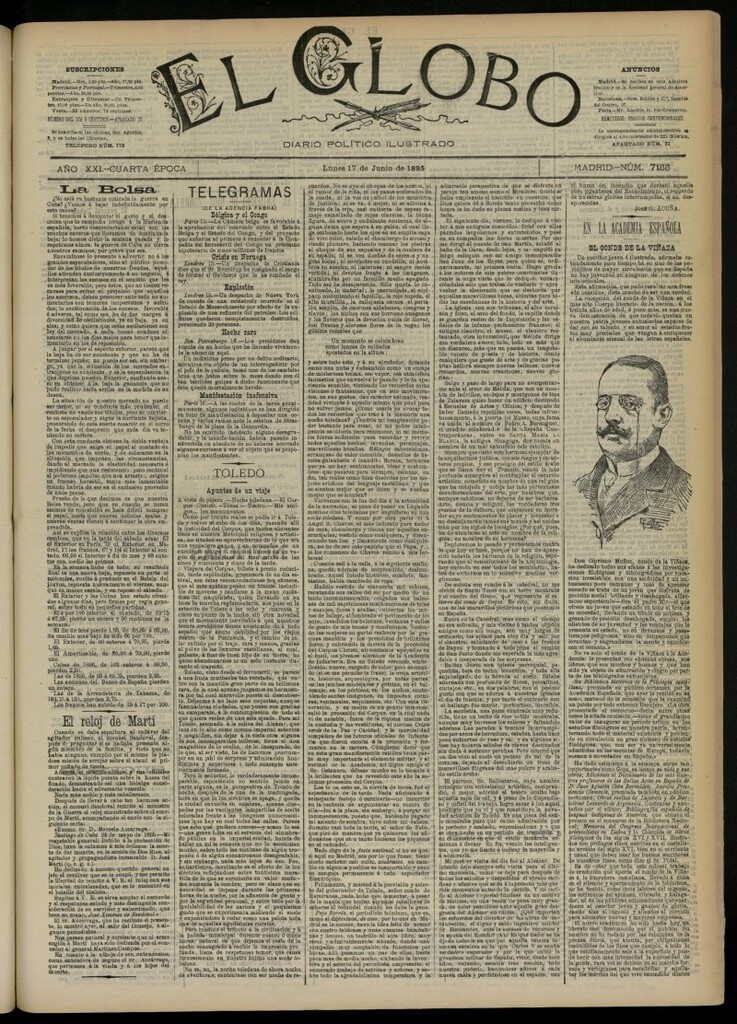 Miniatura de El Globo : diario ilustrado  del 17 de junio de 1895, nº 7155