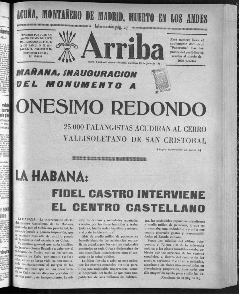 Miniatura de Arriba del 23 de julio de 1961