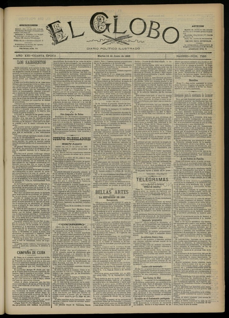 Miniatura de El Globo : diario ilustrado  del 18 de junio de 1895, nº 7156