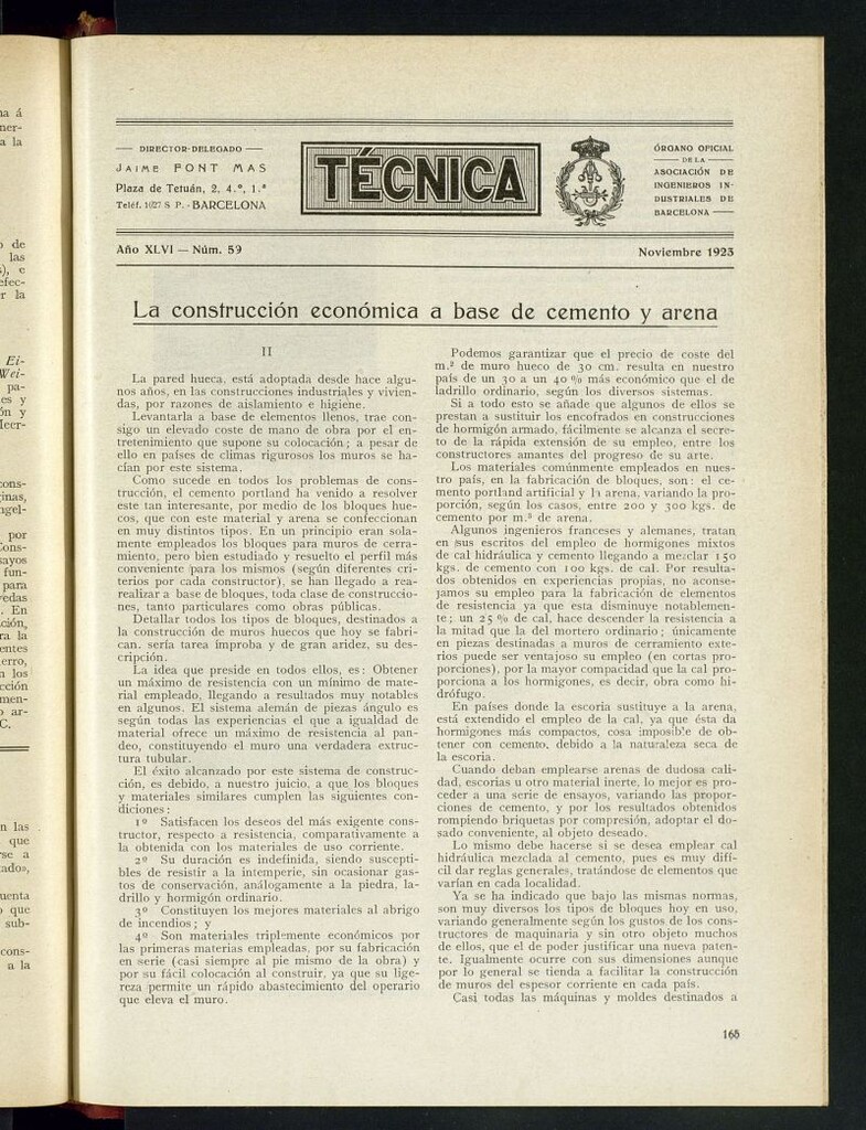 Miniatura de Revista Tecnológico Industrial de noviembre de 1923