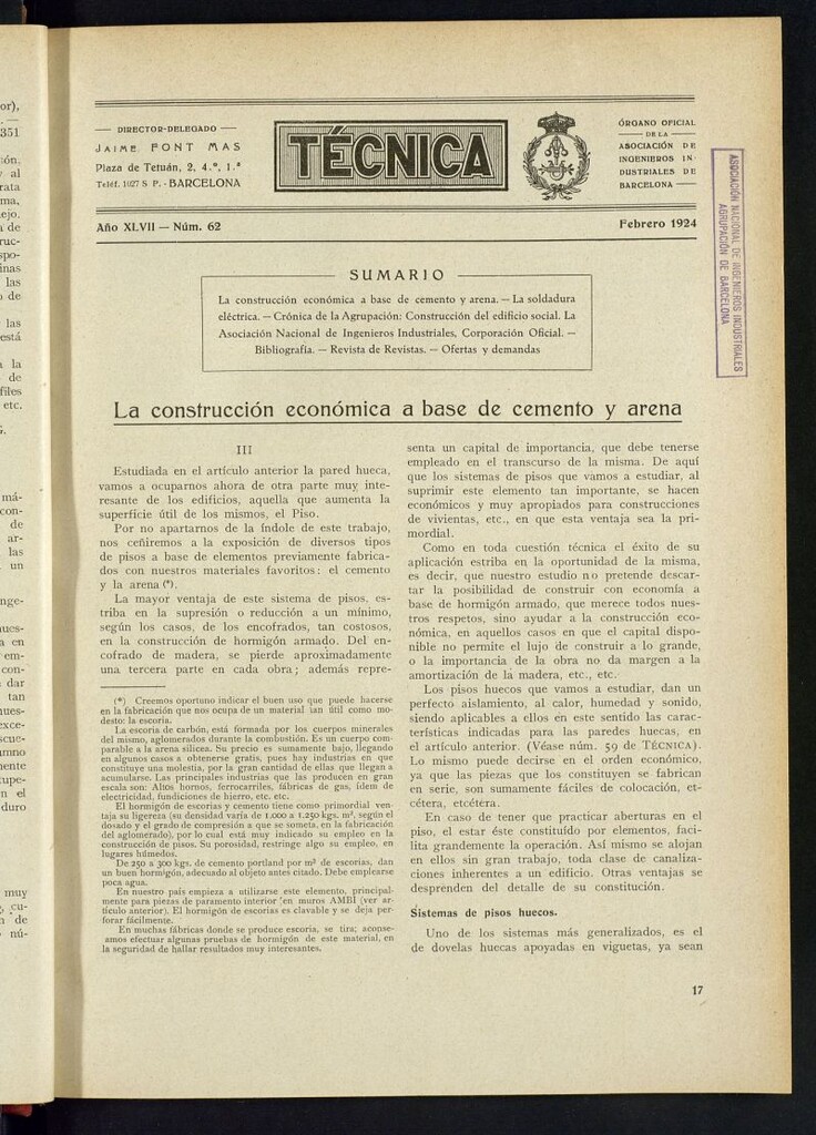 Miniatura de Revista Tecnológico Industrial de febrero de 1924