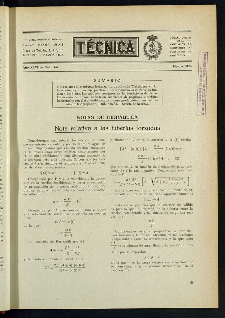 Miniatura de Revista Tecnológico Industrial de marzo de 1924