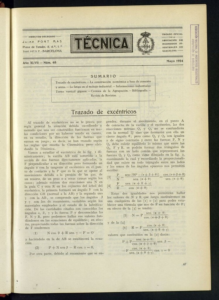 Miniatura de Revista Tecnológico Industrial de mayo de 1924