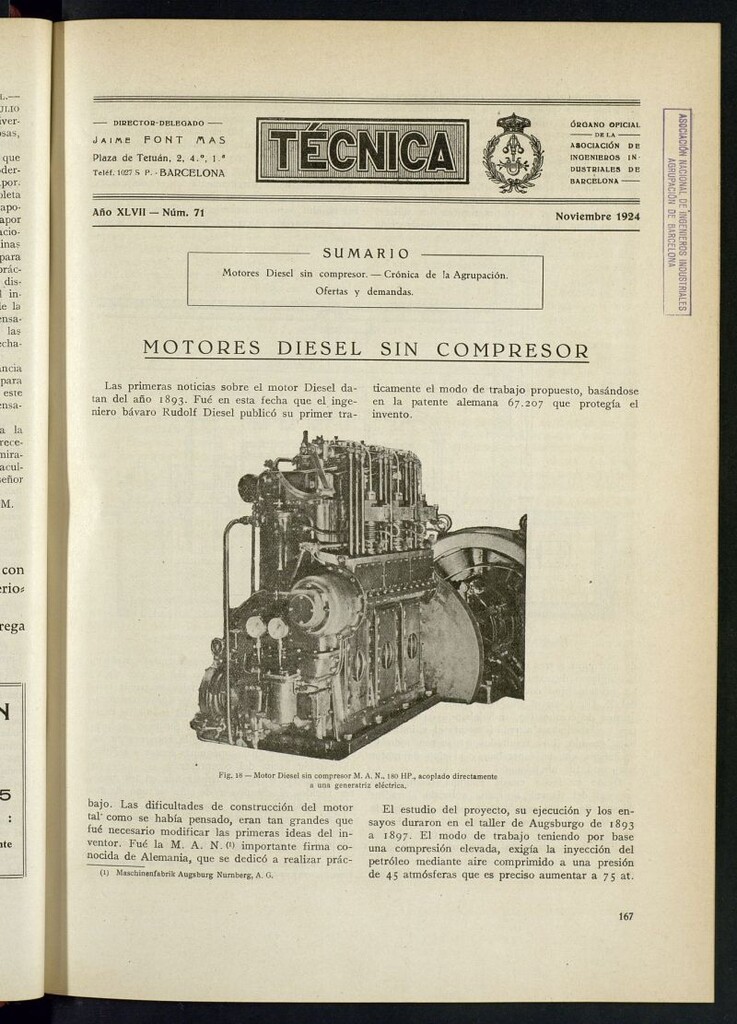 Miniatura de Revista Tecnológico Industrial de noviembre de 1924