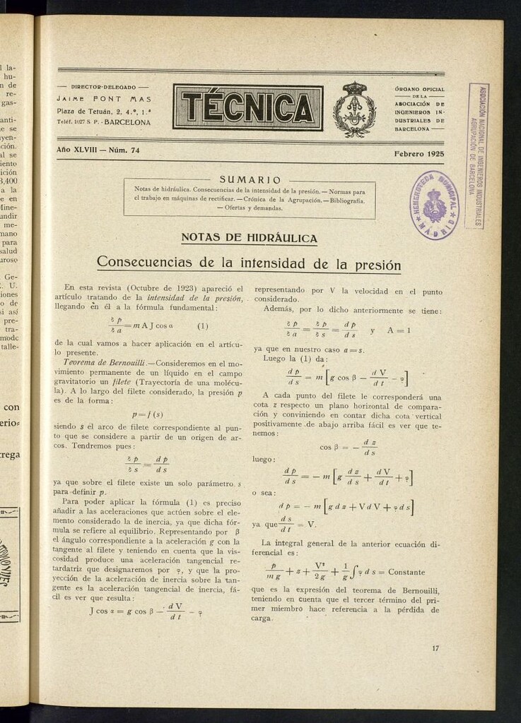Miniatura de Revista Tecnológico Industrial de febrero de 1925