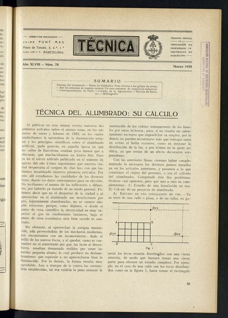 Miniatura de Revista Tecnológico Industrial de marzo de 1925