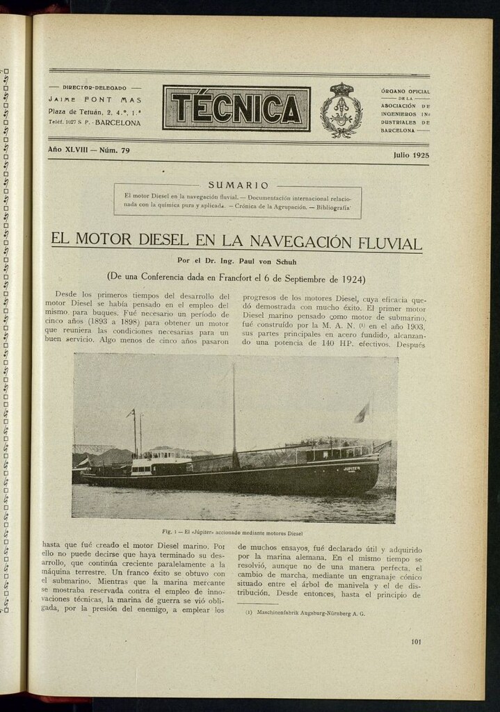 Miniatura de Revista Tecnológico Industrial de julio de 1925