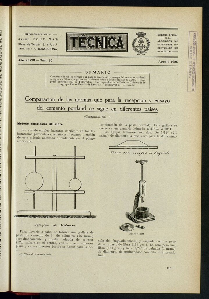 Miniatura de Revista Tecnológico Industrial de agosto de 1925