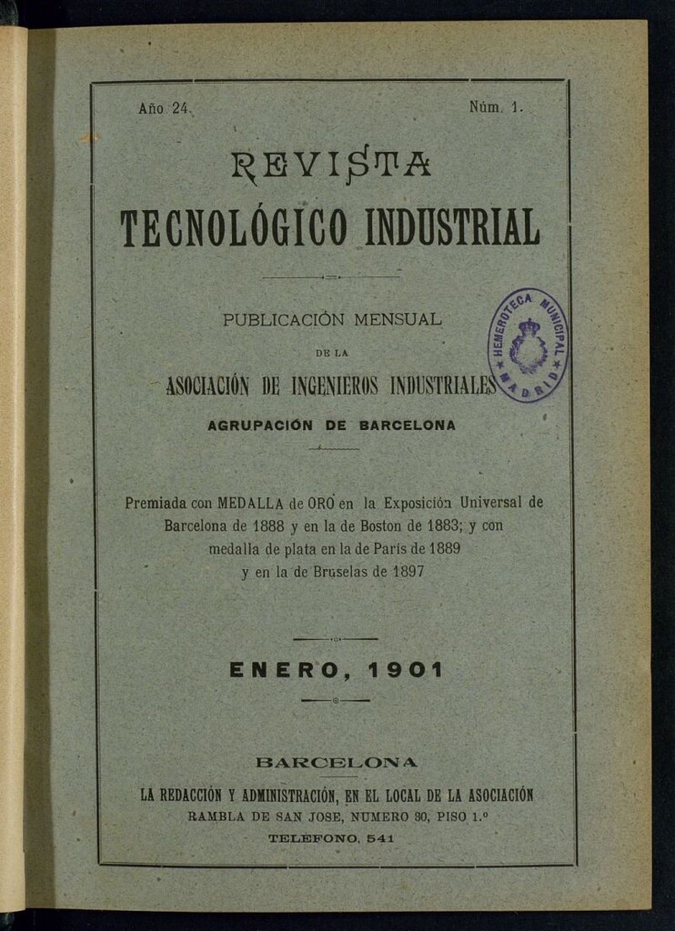 Miniatura de Revista Tecnológico Industrial de enero de 1901