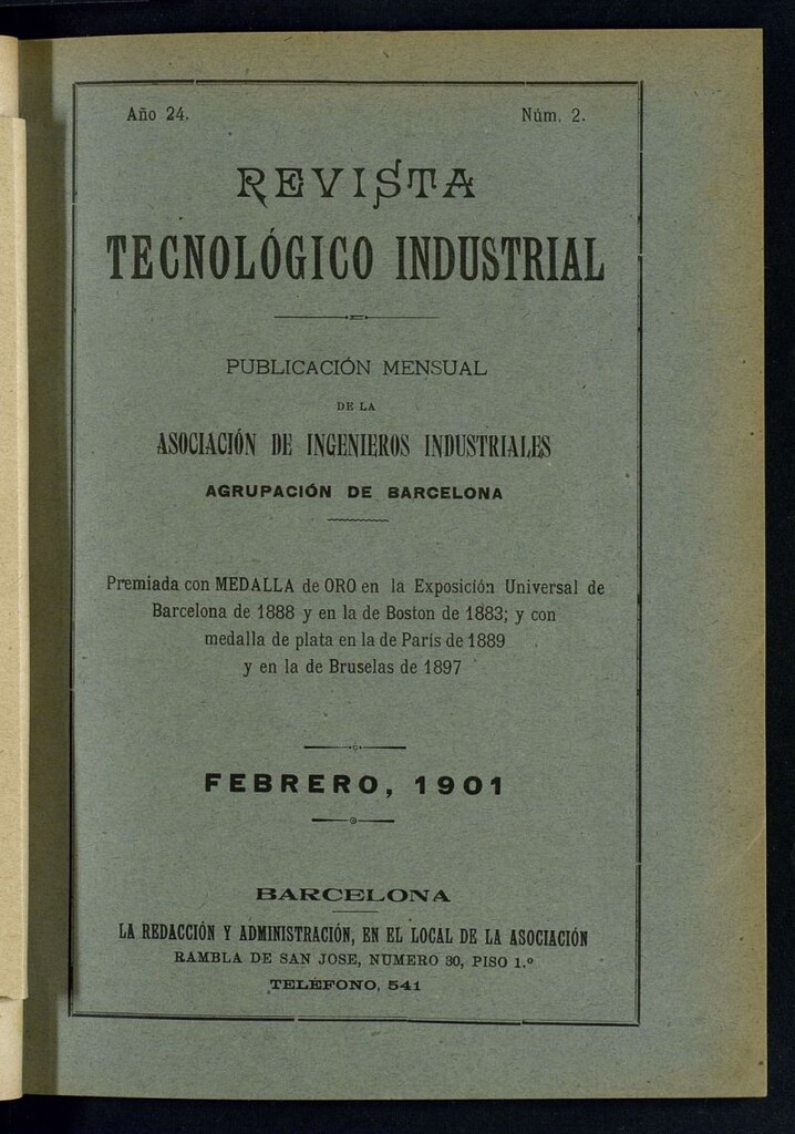 Miniatura de Revista Tecnológico Industrial de febrero de 1901