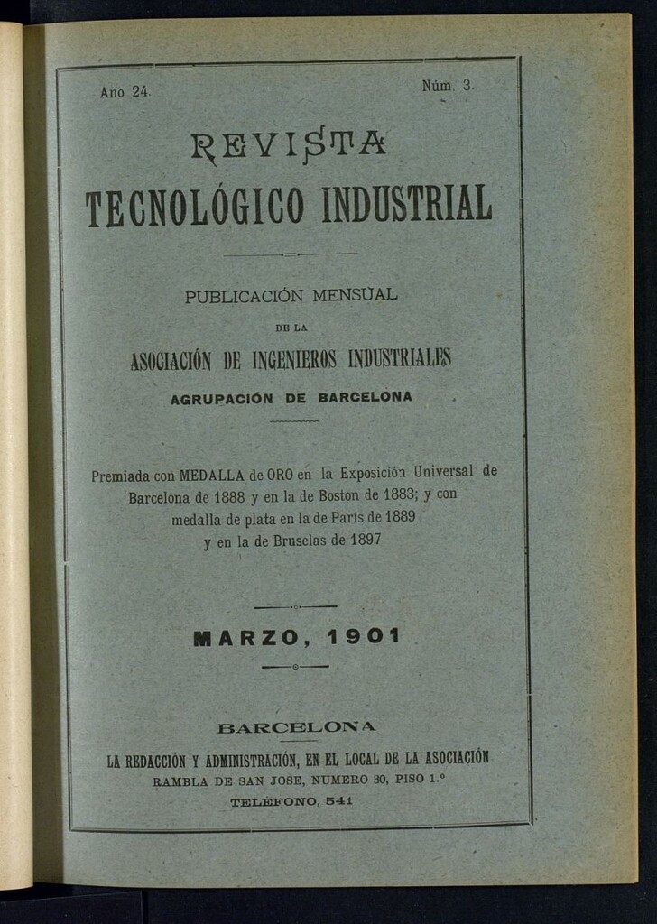 Miniatura de Revista Tecnológico Industrial de marzo de 1901
