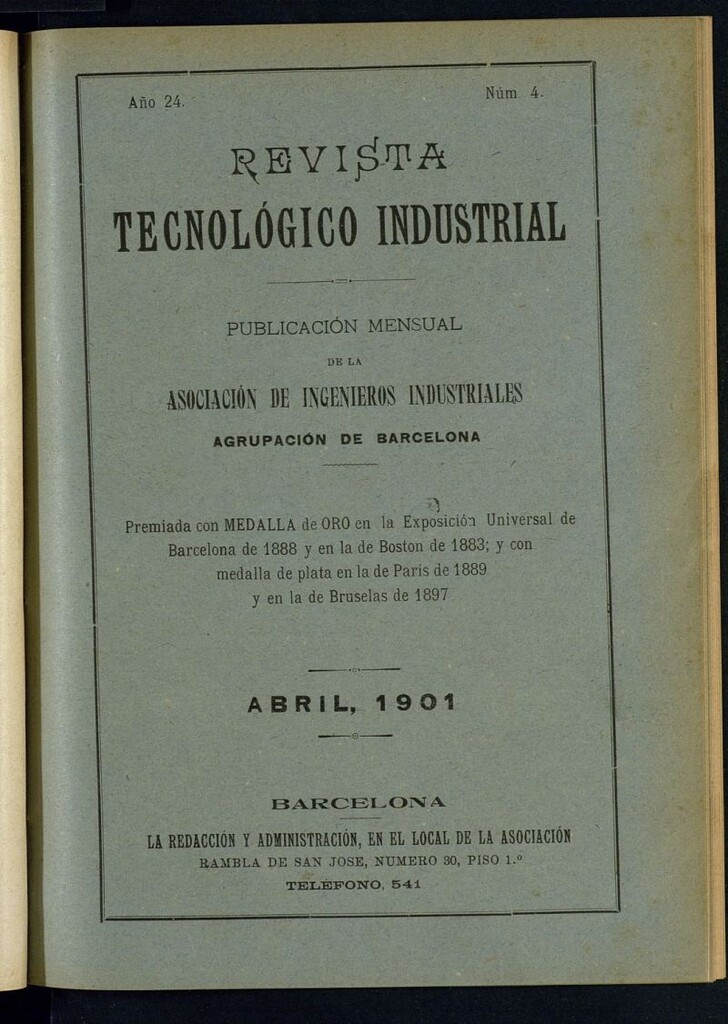 Miniatura de Revista Tecnológico Industrial de abril de 1901