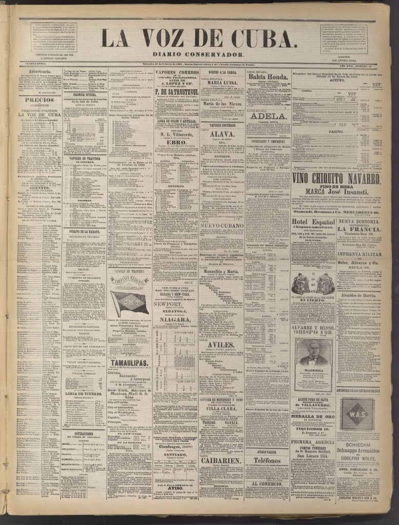 Miniatura de La Voz de Cuba: diario conservador del 18 de febrero de 1885