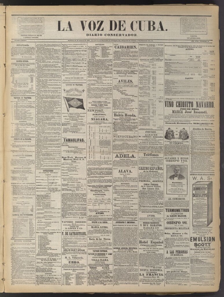 Miniatura de La Voz de Cuba: diario conservador del 22 de febrero de 1885
