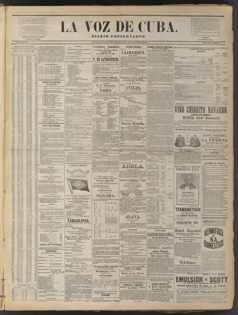 Miniatura de La Voz de Cuba: diario conservador del 24 de febrero de 1885