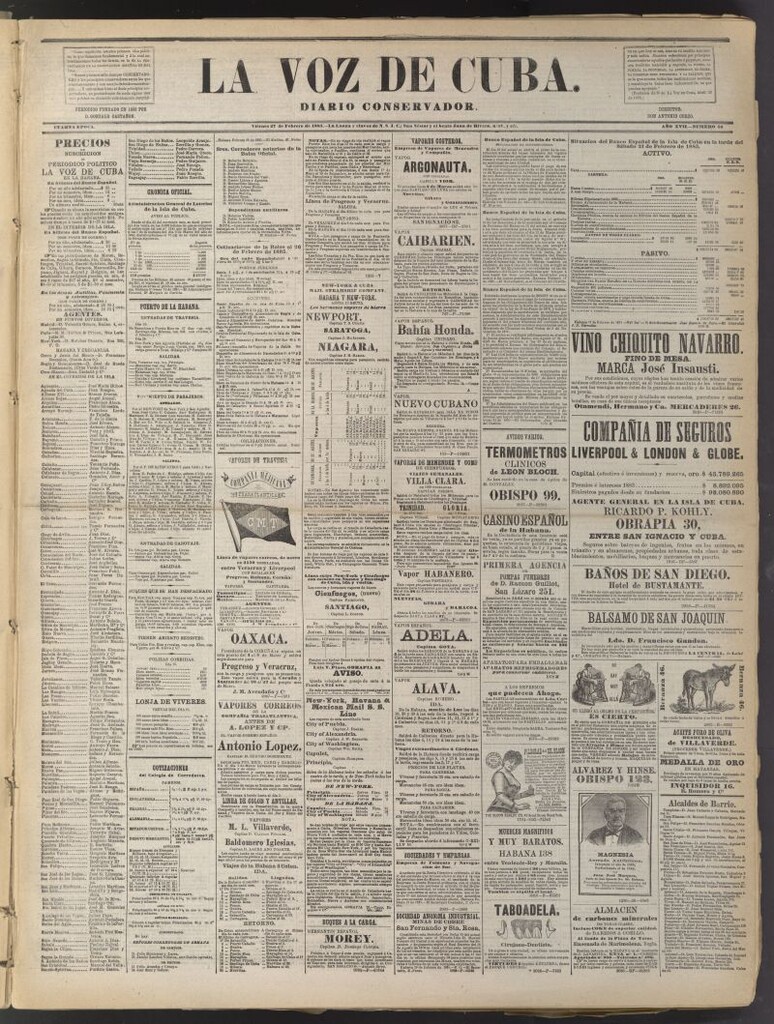Miniatura de La Voz de Cuba: diario conservador del 27 de febrero de 1885