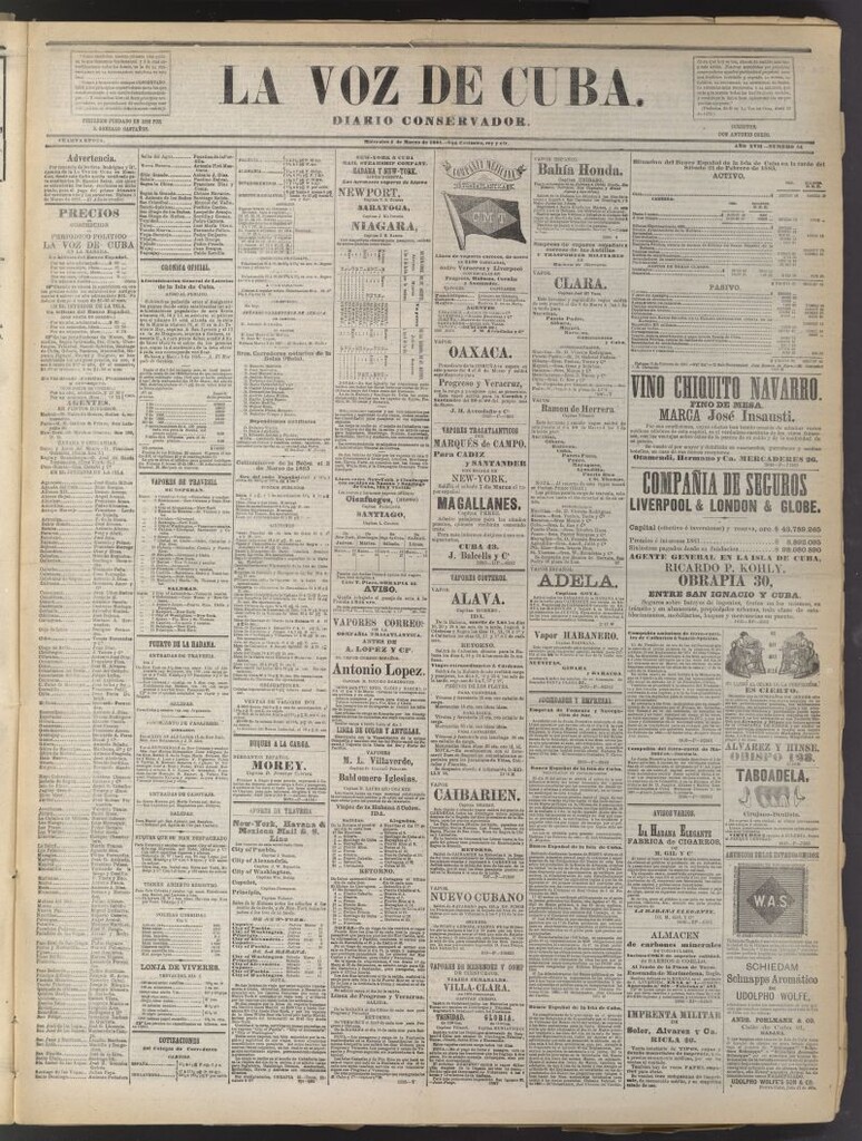Miniatura de La Voz de Cuba: diario conservador del 4 de marzo de 1885