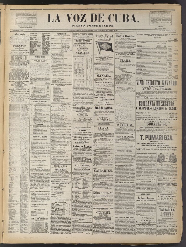 Miniatura de La Voz de Cuba: diario conservador del 6 de marzo de 1885