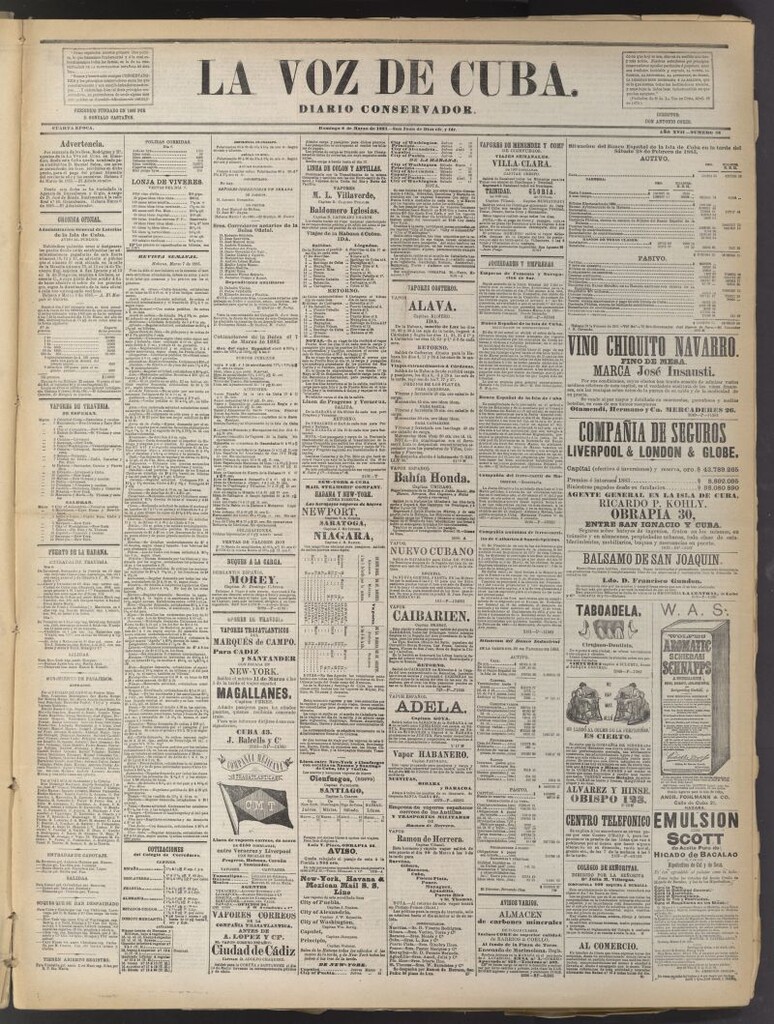 Miniatura de La Voz de Cuba: diario conservador del 8 de marzo de 1885