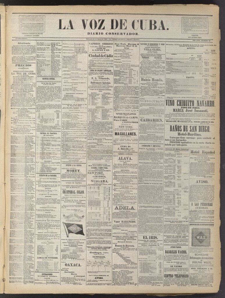 Miniatura de La Voz de Cuba: diario conservador del 11 de marzo de 1885