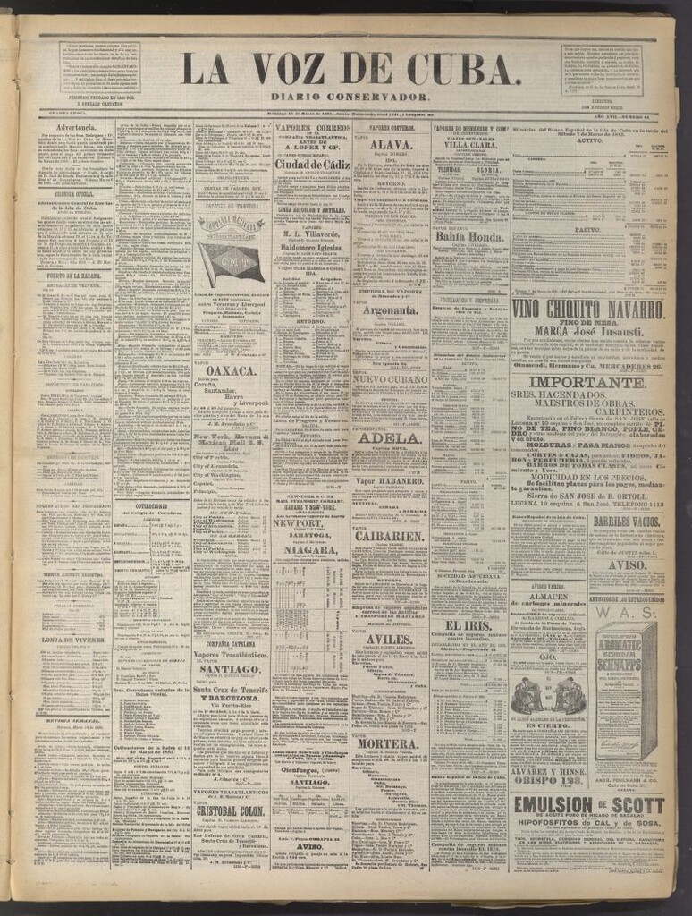 Miniatura de La Voz de Cuba: diario conservador del 15 de marzo de 1885