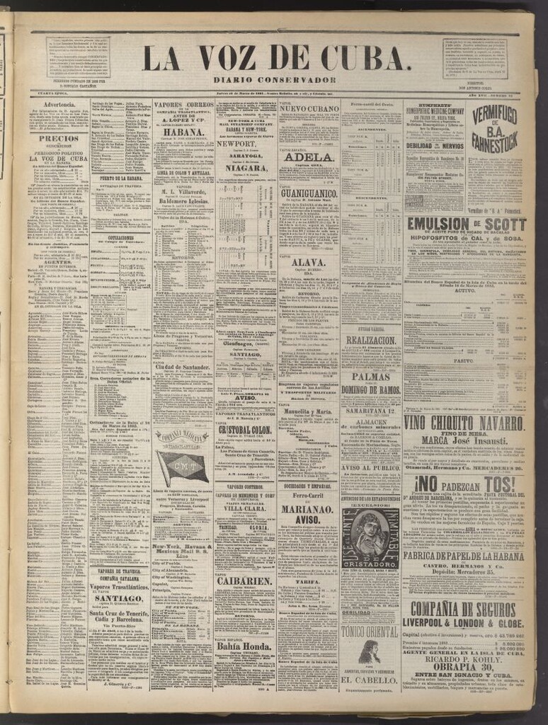 Miniatura de La Voz de Cuba: diario conservador del 26 de marzo de 1885