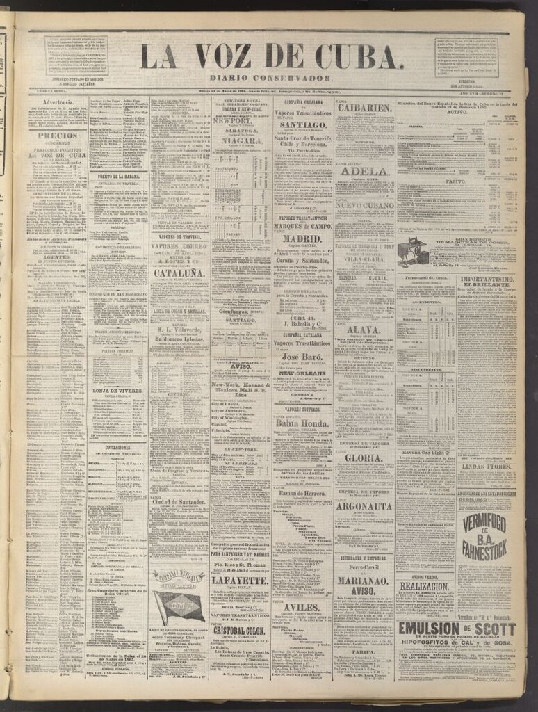 Miniatura de La Voz de Cuba: diario conservador del 31 de marzo de 1885