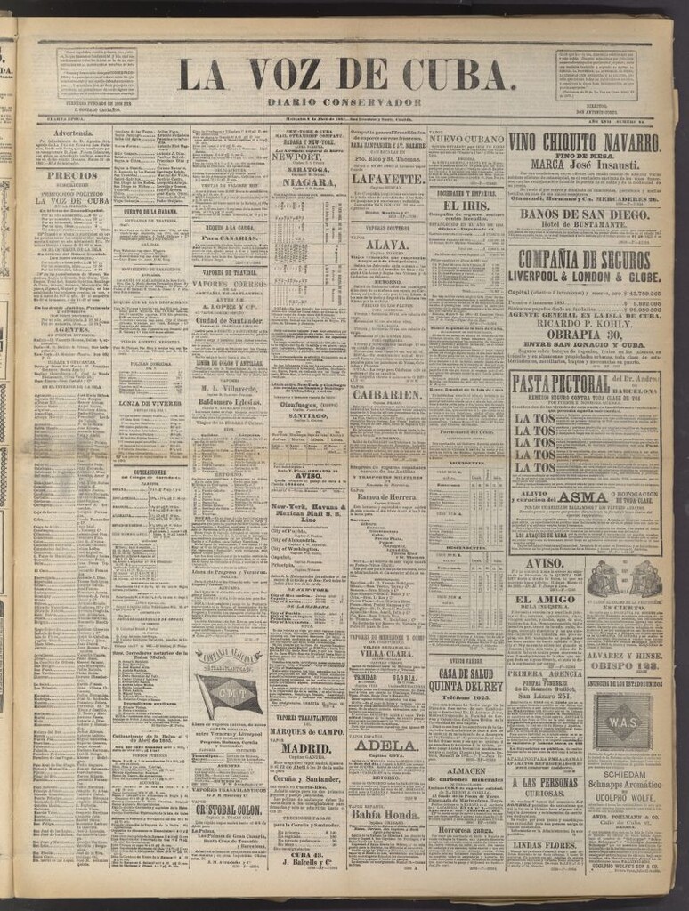 Miniatura de La Voz de Cuba: diario conservador del 8 de abril de 1885