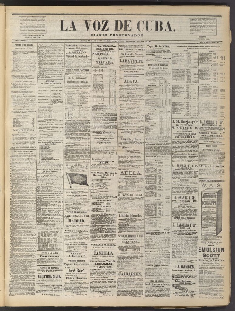 Miniatura de La Voz de Cuba: diario conservador del 12 de abril de 1885
