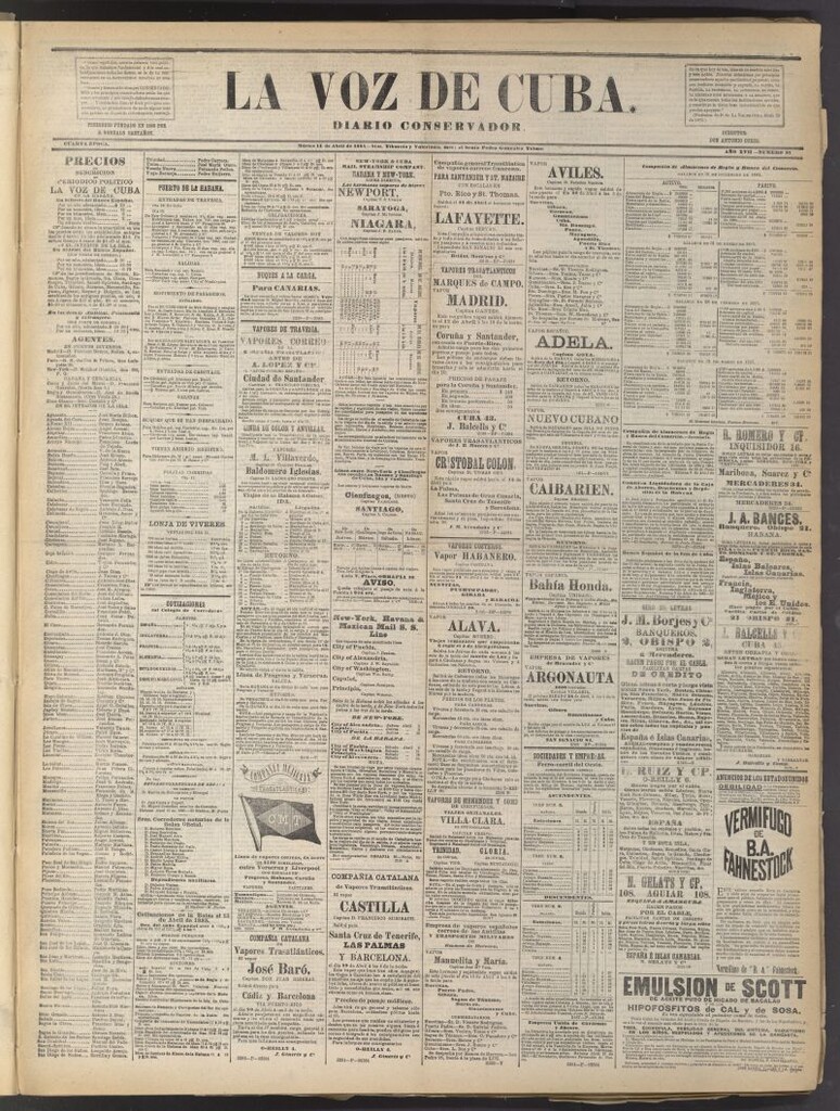Miniatura de La Voz de Cuba: diario conservador del 14 de abril de 1885