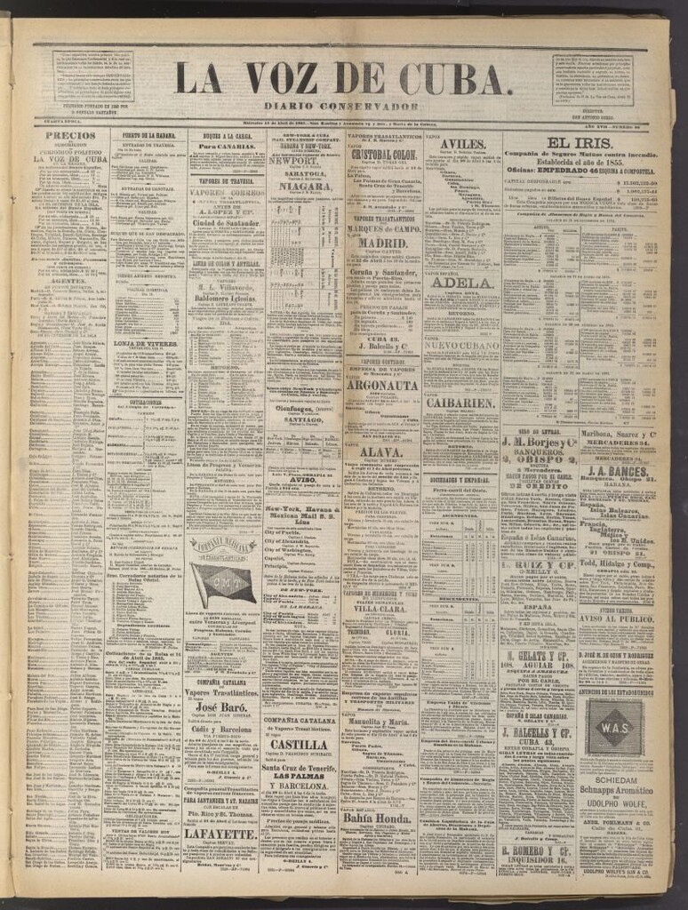 Miniatura de La Voz de Cuba: diario conservador del 15 de abril de 1885