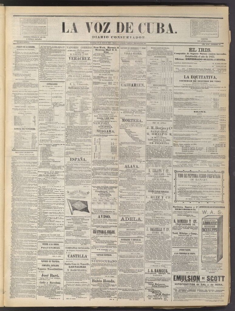 Miniatura de La Voz de Cuba: diario conservador del 19 de abril de 1885