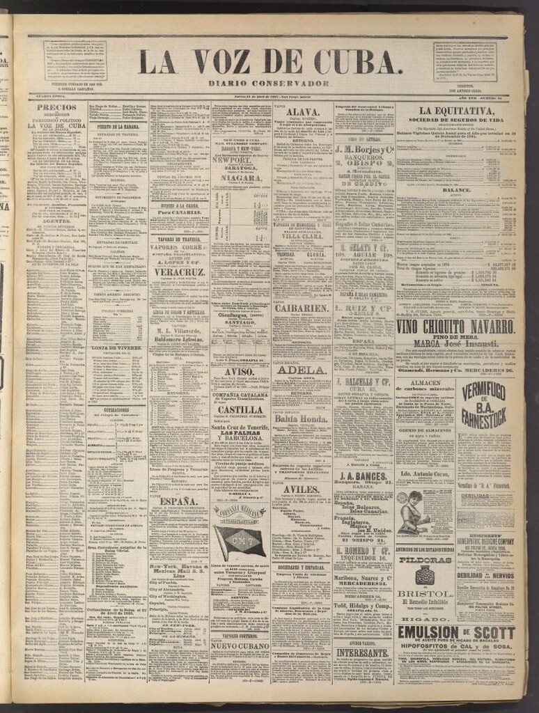 Miniatura de La Voz de Cuba: diario conservador del 23 de abril de 1885